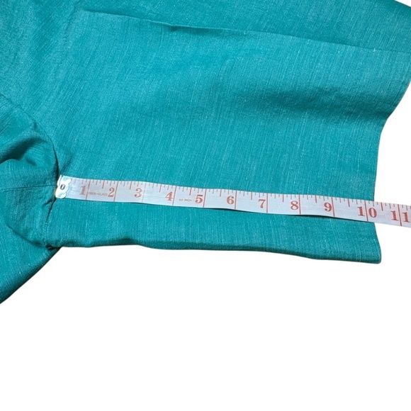 TALBOTS Linen Cotton Blend 10” Shorts Seafoam Green Zip / Button Closure Sz 14 - Picture 8 of 10